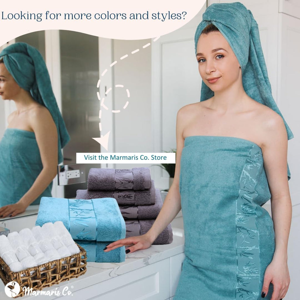 Set of 4 Luxury Super Soft Towels – Premium Viscose Derived from Bamboo & Turkish Cotton for the Ultimate Bath Experience