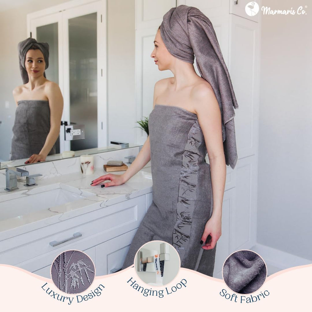 Set of 4 Luxury Super Soft Towels – Premium Viscose Derived from Bamboo & Turkish Cotton for the Ultimate Bath Experience