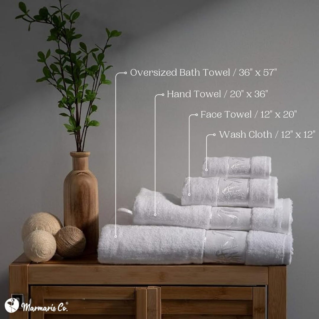 Set of 4 Luxury Super Soft Towels – Premium Viscose Derived from Bamboo & Turkish Cotton for the Ultimate Bath Experience