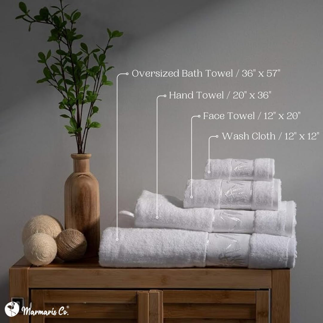 Set of 4 Luxury Super Soft Towels – Premium Viscose Derived from Bamboo & Turkish Cotton for the Ultimate Bath Experience